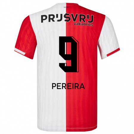Kandiny Hombre Camiseta Danilo Pereira #9 Rojo Blanco 1ª Equipación 2023/24 La Camisa Chile