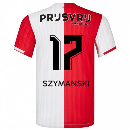 Kandiny Hombre Camiseta Sebastian Szymanski #17 Rojo Blanco 1ª Equipación 2023/24 La Camisa Chile