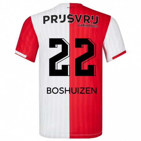 Kandiny Hombre Camiseta Annouk Boshuizen #22 Rojo Blanco 1ª Equipación 2023/24 La Camisa Chile
