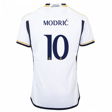 Kandiny Hombre Camiseta Luka Modric #10 Blanco 1ª Equipación 2023/24 La Camisa Chile