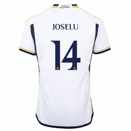 Kandiny Hombre Camiseta Joselu #14 Blanco 1ª Equipación 2023/24 La Camisa Chile
