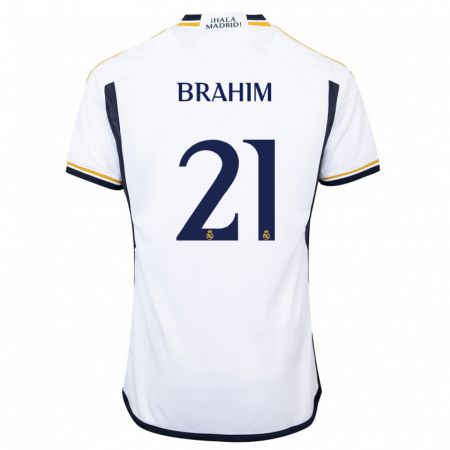 Kandiny Hombre Camiseta Brahim Díaz #21 Blanco 1ª Equipación 2023/24 La Camisa Chile