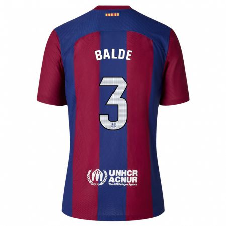 Kandiny Hombre Camiseta Alejandro Balde #3 Rojo Azul 1ª Equipación 2023/24 La Camisa Chile