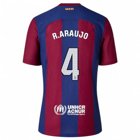 Kandiny Hombre Camiseta Ronald Araújo #4 Rojo Azul 1ª Equipación 2023/24 La Camisa Chile