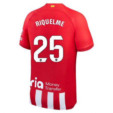 Kandiny Hombre Camiseta Rodrigo Riquelme #25 Rojo Blanco 1ª Equipación 2023/24 La Camisa Chile