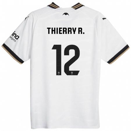 Kandiny Hombre Camiseta Thierry Correia #12 Blanco 1ª Equipación 2023/24 La Camisa Chile