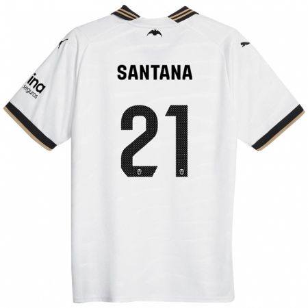 Kandiny Hombre Camiseta Ismael Santana #21 Blanco 1ª Equipación 2023/24 La Camisa Chile