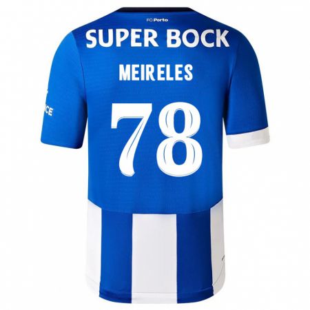 Kandiny Hombre Camiseta Jorge Meireles #78 Azul Blanco 1ª Equipación 2023/24 La Camisa Chile