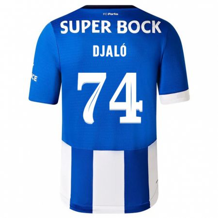 Kandiny Hombre Camiseta Ussumane Djaló #74 Azul Blanco 1ª Equipación 2023/24 La Camisa Chile