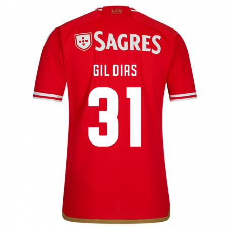 Kandiny Hombre Camiseta Gil Dias #31 Rojo 1ª Equipación 2023/24 La Camisa Chile