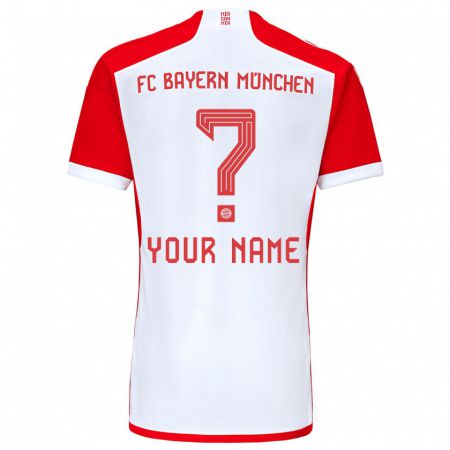 Kandiny Hombre Camiseta Su Nombre #0 Rojo Blanco 1ª Equipación 2023/24 La Camisa Chile