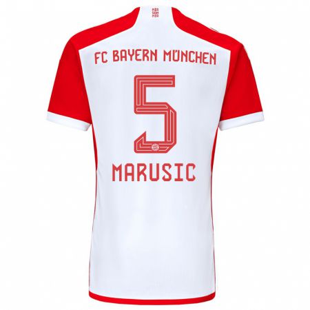 Kandiny Hombre Camiseta Gabriel Marusic #5 Rojo Blanco 1ª Equipación 2023/24 La Camisa Chile