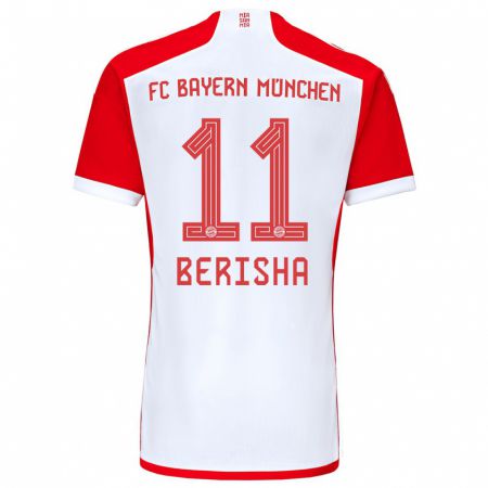 Kandiny Hombre Camiseta Dion Berisha #11 Rojo Blanco 1ª Equipación 2023/24 La Camisa Chile