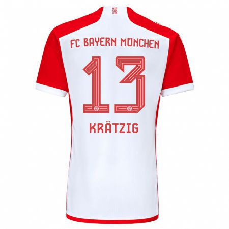 Kandiny Hombre Camiseta Frans Krätzig #13 Rojo Blanco 1ª Equipación 2023/24 La Camisa Chile