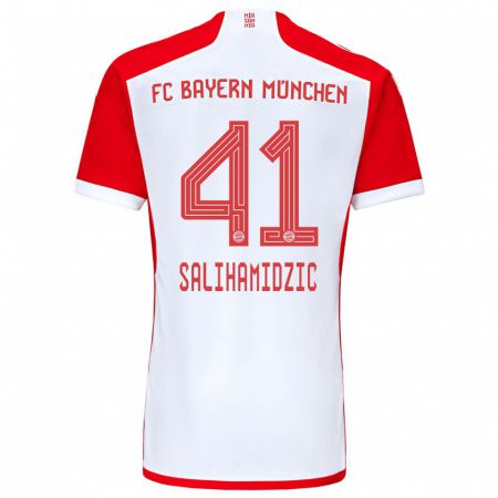 Kandiny Hombre Camiseta Nick Salihamidzic #41 Rojo Blanco 1ª Equipación 2023/24 La Camisa Chile