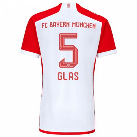 Kandiny Hombre Camiseta Hanna Glas #5 Rojo Blanco 1ª Equipación 2023/24 La Camisa Chile