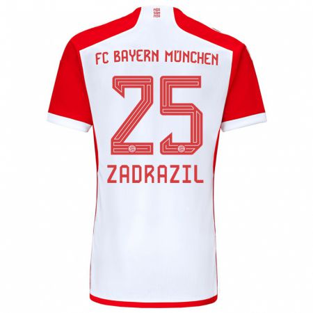 Kandiny Hombre Camiseta Sarah Zadrazil #25 Rojo Blanco 1ª Equipación 2023/24 La Camisa Chile