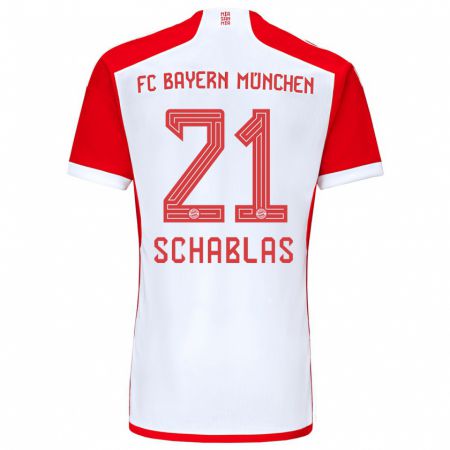 Kandiny Hombre Camiseta Matteo Schablas #21 Rojo Blanco 1ª Equipación 2023/24 La Camisa Chile
