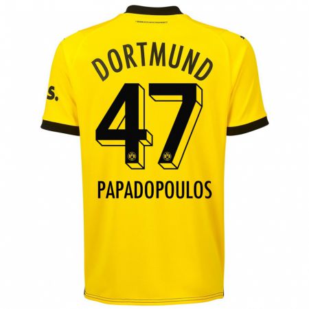 Kandiny Hombre Camiseta Antonios Papadopoulos #47 Amarillo 1ª Equipación 2023/24 La Camisa Chile