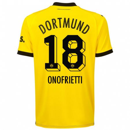 Kandiny Hombre Camiseta Vincenzo Onofrietti #18 Amarillo 1ª Equipación 2023/24 La Camisa Chile