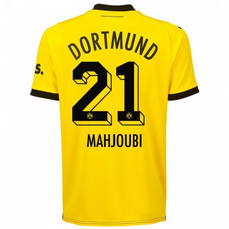 Kandiny Hombre Camiseta Anas Mahjoubi #21 Amarillo 1ª Equipación 2023/24 La Camisa Chile