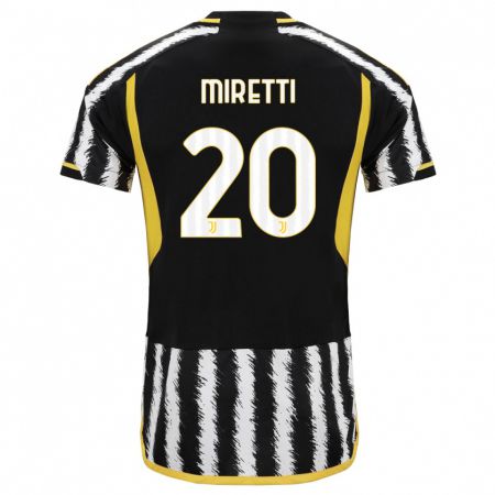 Kandiny Hombre Camiseta Fabio Miretti #20 Blanco Negro 1ª Equipación 2023/24 La Camisa Chile
