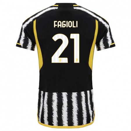 Kandiny Hombre Camiseta Nicolò Fagioli #21 Blanco Negro 1ª Equipación 2023/24 La Camisa Chile