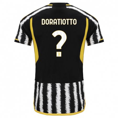Kandiny Hombre Camiseta Giulio Doratiotto #0 Blanco Negro 1ª Equipación 2023/24 La Camisa Chile