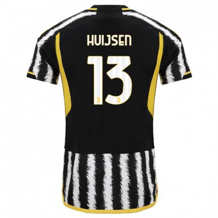 Kandiny Hombre Camiseta Dean Huijsen #13 Blanco Negro 1ª Equipación 2023/24 La Camisa Chile