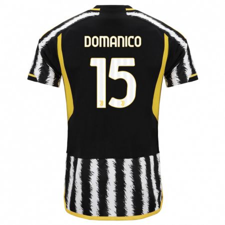 Kandiny Hombre Camiseta Saverio Domanico #15 Blanco Negro 1ª Equipación 2023/24 La Camisa Chile
