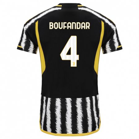Kandiny Hombre Camiseta Adam Boufandar #4 Blanco Negro 1ª Equipación 2023/24 La Camisa Chile