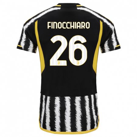 Kandiny Hombre Camiseta Gabriele Finocchiaro #26 Blanco Negro 1ª Equipación 2023/24 La Camisa Chile