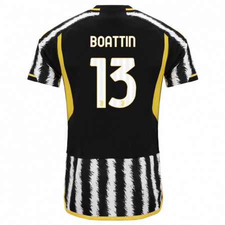 Kandiny Hombre Camiseta Lisa Boattin #13 Blanco Negro 1ª Equipación 2023/24 La Camisa Chile
