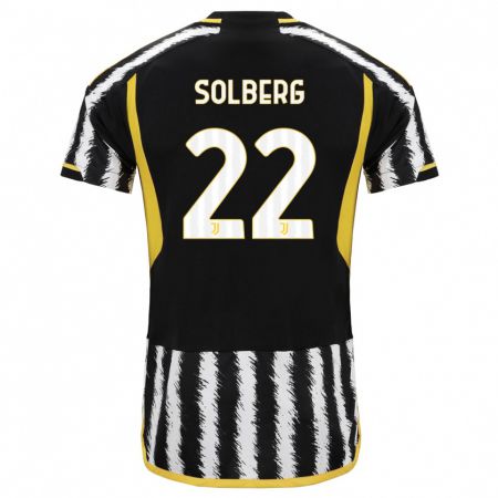 Kandiny Hombre Camiseta Elias Solberg #22 Blanco Negro 1ª Equipación 2023/24 La Camisa Chile