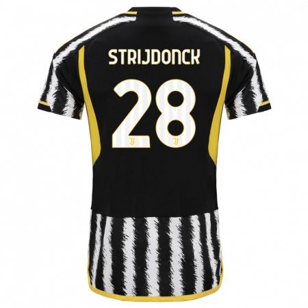 Kandiny Hombre Camiseta Bayron Strijdonck #28 Blanco Negro 1ª Equipación 2023/24 La Camisa Chile