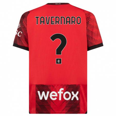 Kandiny Hombre Camiseta Federico Tavernaro #0 Negro Rojo 1ª Equipación 2023/24 La Camisa Chile