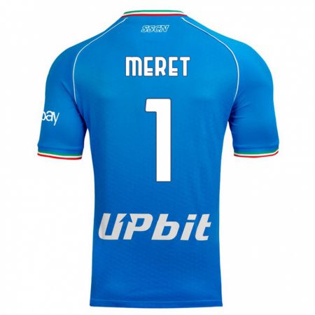 Kandiny Hombre Camiseta Alex Meret #1 Cielo Azul 1ª Equipación 2023/24 La Camisa Chile