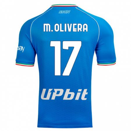 Kandiny Hombre Camiseta Mathías Olivera #17 Cielo Azul 1ª Equipación 2023/24 La Camisa Chile