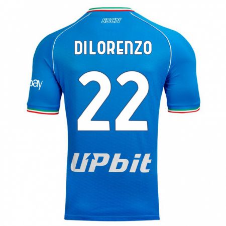 Kandiny Hombre Camiseta Giovanni Di Lorenzo #22 Cielo Azul 1ª Equipación 2023/24 La Camisa Chile