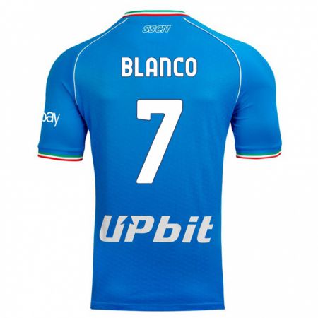 Kandiny Hombre Camiseta Gimena Blanco #7 Cielo Azul 1ª Equipación 2023/24 La Camisa Chile