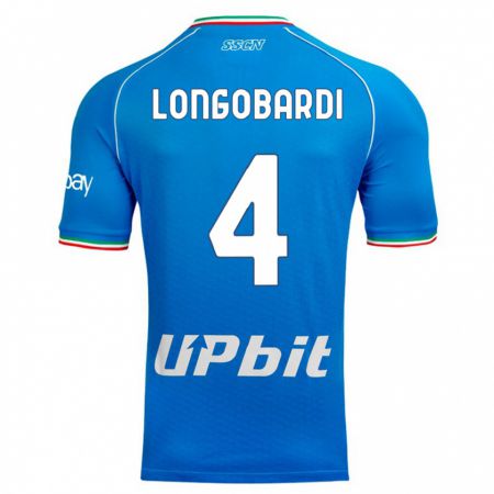 Kandiny Hombre Camiseta Salvatore Longobardi #4 Cielo Azul 1ª Equipación 2023/24 La Camisa Chile