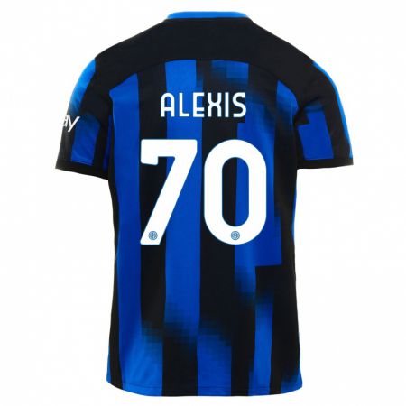Kandiny Hombre Camiseta Alexis Sánchez #70 Azul Negro 1ª Equipación 2023/24 La Camisa Chile
