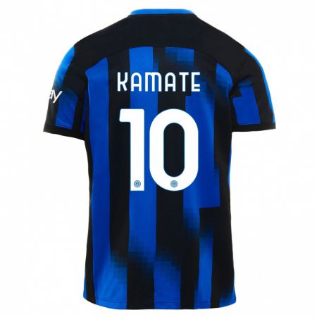 Kandiny Hombre Camiseta Issiaka Kamate #10 Azul Negro 1ª Equipación 2023/24 La Camisa Chile