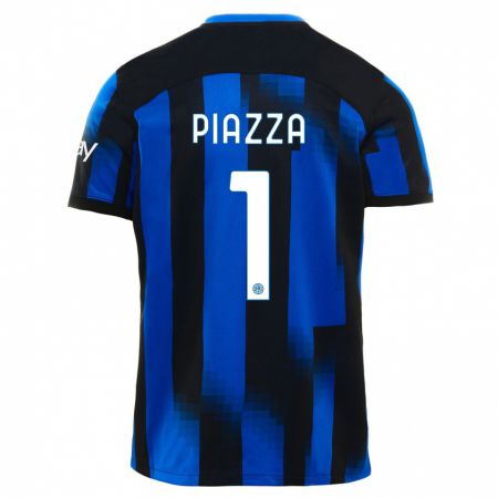 Kandiny Hombre Camiseta Alessia Piazza #1 Azul Negro 1ª Equipación 2023/24 La Camisa Chile