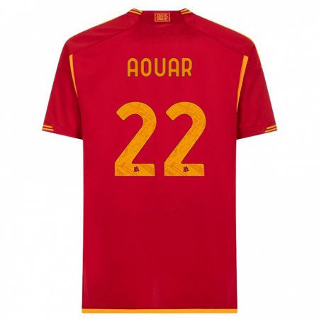 Kandiny Hombre Camiseta Houssem Aouar #22 Rojo 1ª Equipación 2023/24 La Camisa Chile