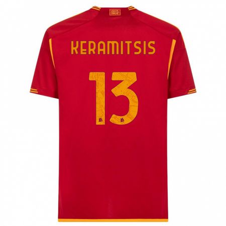 Kandiny Hombre Camiseta Dimitrios Keramitsis #13 Rojo 1ª Equipación 2023/24 La Camisa Chile