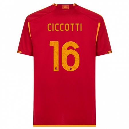 Kandiny Hombre Camiseta Claudia Ciccotti #16 Rojo 1ª Equipación 2023/24 La Camisa Chile