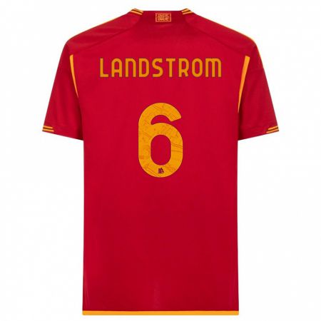 Kandiny Hombre Camiseta Elin Landstrom #6 Rojo 1ª Equipación 2023/24 La Camisa Chile