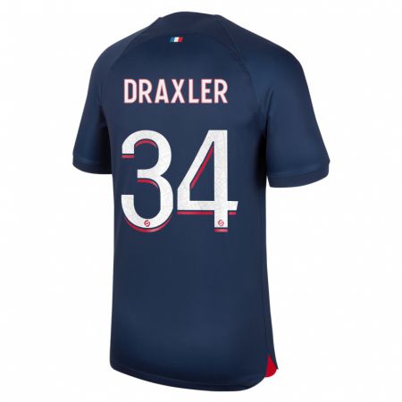 Kandiny Hombre Camiseta Julian Draxler #34 Azul Rojo 1ª Equipación 2023/24 La Camisa Chile