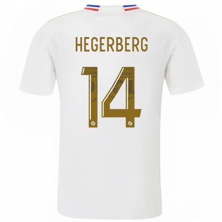 Kandiny Hombre Camiseta Ada Hegerberg #14 Blanco 1ª Equipación 2023/24 La Camisa Chile